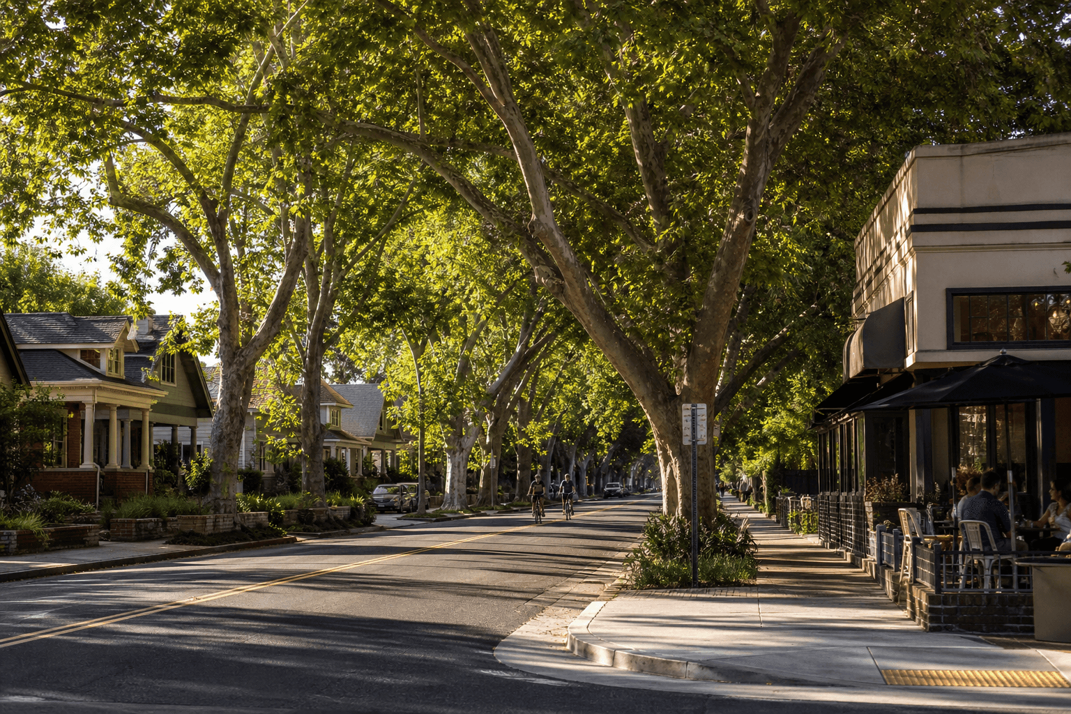 A welcoming tree-lined Sacramento neighborhood