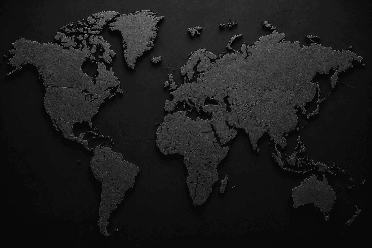 Dark dimensional world map showing the journey from Kabul to California